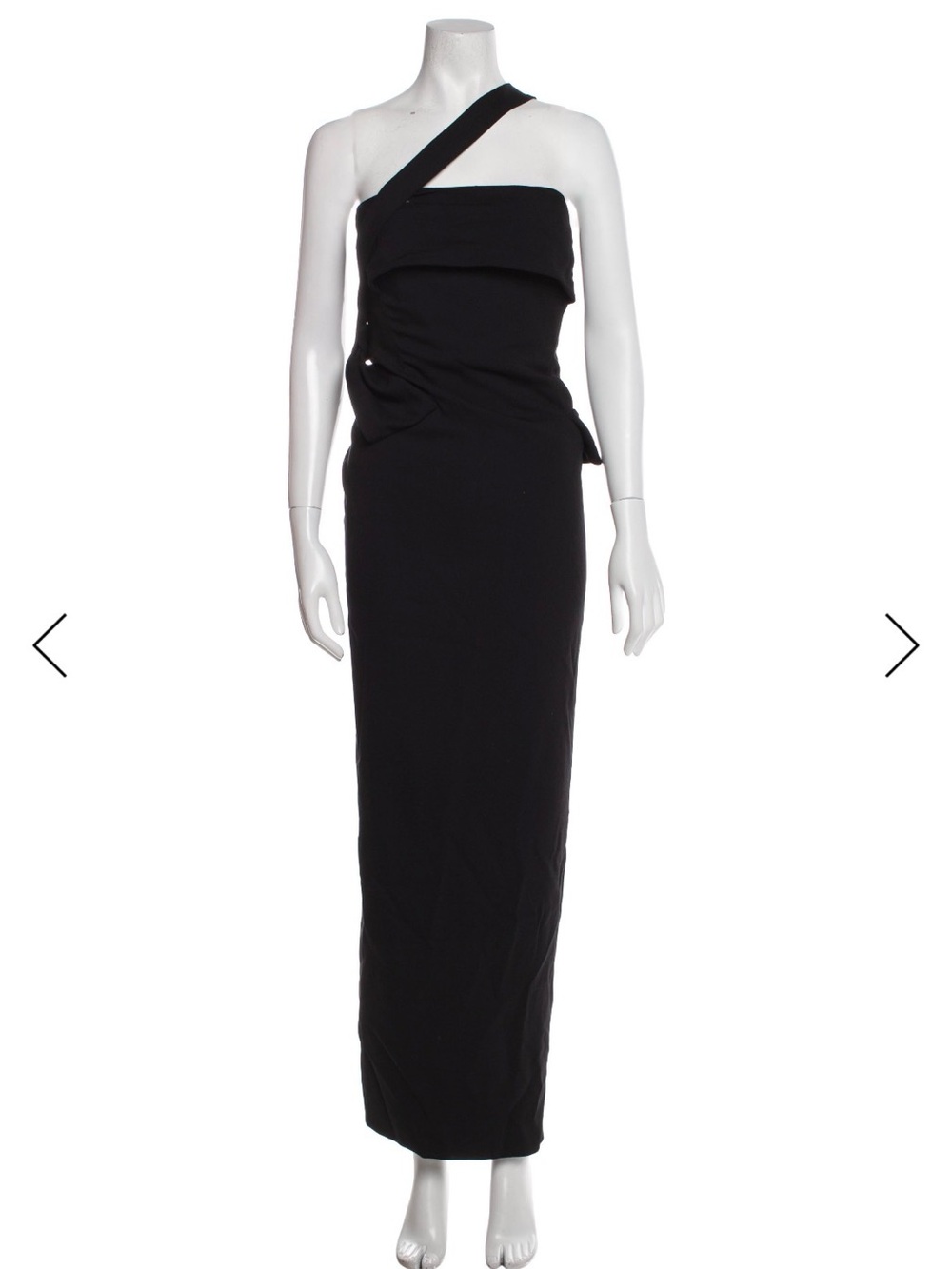 Jil Sander Architectural One Shoulder Black Evening Dress | FR40 / US 8